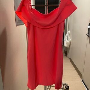 Charles Henry Hot Pink Off Shoulder Cocktail Dress